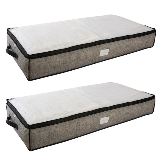 Simplify Black Under the Bed Storage Bag, 2ct.